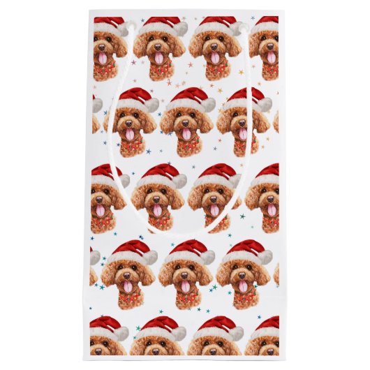 Poodle Dog Breed Christmas Stars Klein Cadeauzakje (Voorkant)