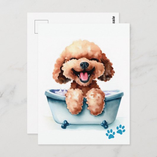 Poodle Dog Briefkaart (Voorkant / Achterkant)