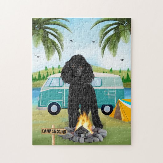 Poodle Dog Camping Legpuzzel (Verticaal)