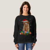 Poodle Dog Christmas Lights Grappig Pet Santa Xmas Trui (Voorkant volledig)