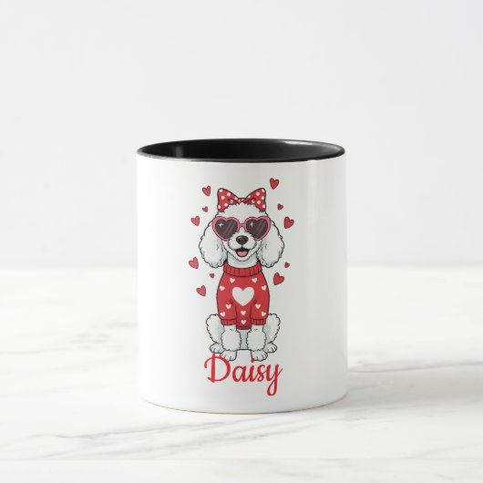 Poodle dog coffee mug Valentine's Day 2026 Mok (Midden)