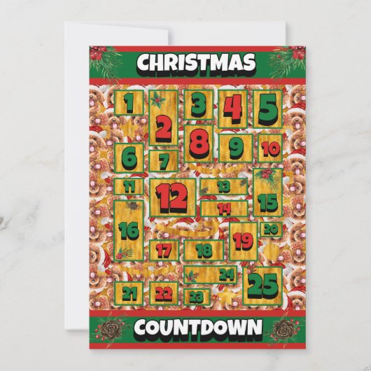 Poodle Dog Counting met Kerstmis Advent Calendar Feestdagenkaart (Voorkant)
