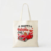 Poodle Dog Cute Poodle Dog Red Truck Happy Valenti Tote Bag (Voorkant)
