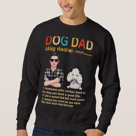 Poodle Dog Dad Definition for papa Fathers Day Trui (Voorkant)