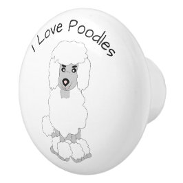 Poodle Dog Design Keramische Knop