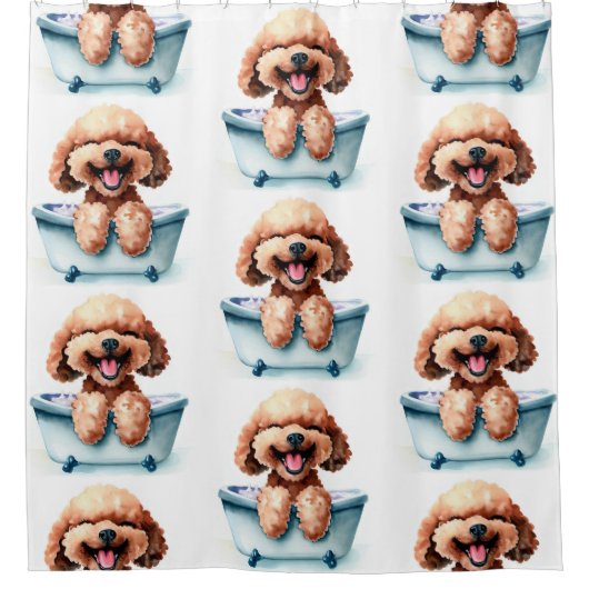 Poodle Dog Douchegordijn (Voorkant)