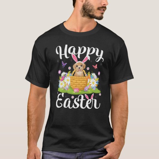 Poodle Dog Easter Egg Hunt Floral Poodle Easter Su T-shirt (Voorkant)