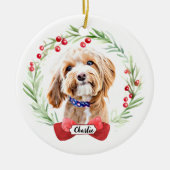 Poodle Dog Gepersonaliseerd Kerst Keramisch Orname Keramisch Ornament (Voorkant)
