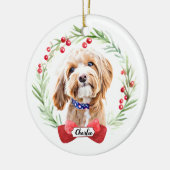 Poodle Dog Gepersonaliseerd Kerst Keramisch Orname Ornament (Links)