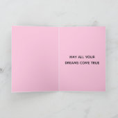 Poodle Dog | Gevouwen roze en gele verjaardag Kaart (Binnen)