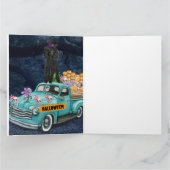 Poodle Dog Halloween Truck Scary Night Kaart (Binnen)