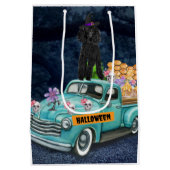 Poodle Dog Halloween Truck Scary Night Medium Cadeauzakje (Achterkant)