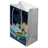 Poodle Dog Halloween Truck Scary Night Medium Cadeauzakje (Achterkant Gekanteld)