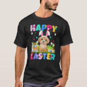 Poodle Dog Happy Paast Bunny Poodle Paasunda T-shirt (Voorkant)