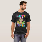 Poodle Dog Happy Paast Bunny Poodle Paasunda T-shirt (Voorkant volledig)
