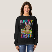 Poodle Dog Happy Paaster Bunny Poodle Trui (Voorkant volledig)