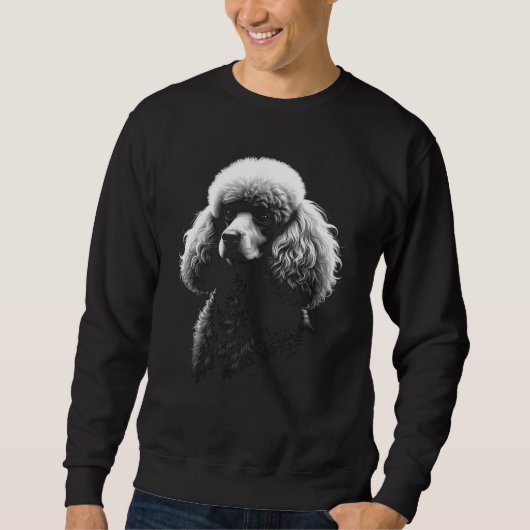 Poodle Dog Head Dark Art Black Sweatshirt (Voorkant)
