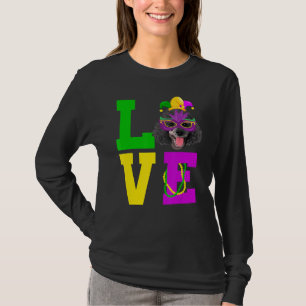 Poodle Dog I Love Mardi Gras Costume Hondenliefheb T-shirt