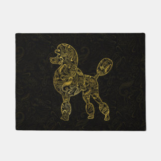 Poodle Dog in Gold Paisley-patroon Deurmat