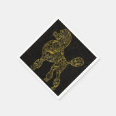 Poodle Dog in Gold Paisley-patroon Servet (Hoek)