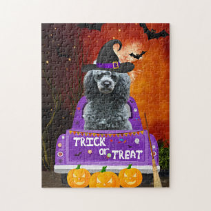 Poodle Dog in Halloween Truck Legpuzzel