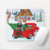 Poodle Dog in kerstbezorging vrachtwagen sneeuw Muismat (Met muis)