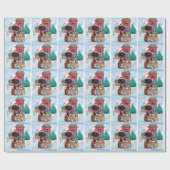 Poodle Dog in sneeuwkerstmis Cadeaupapier (Vlak)