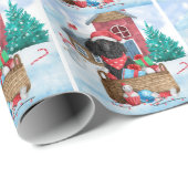 Poodle Dog in sneeuwkerstmis Cadeaupapier (Rol Hoek)
