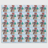 Poodle Dog in sneeuwkerstmis Cadeaupapier (Vlak)