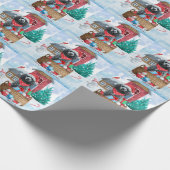 Poodle Dog in sneeuwkerstmis Cadeaupapier (Hoek)