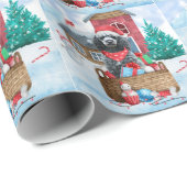 Poodle Dog in sneeuwkerstmis Cadeaupapier (Rol Hoek)