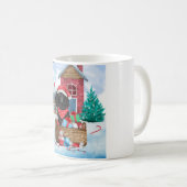 Poodle Dog in sneeuwkerstmis Koffiemok (Voorkant rechts)