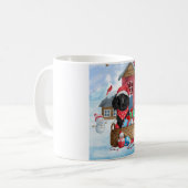 Poodle Dog in sneeuwkerstmis Koffiemok (Voorkant links)