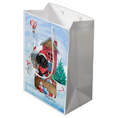 Poodle Dog in sneeuwkerstmis Medium Cadeauzakje (Achterkant Gekanteld)