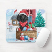 Poodle Dog in sneeuwkerstmis Muismat (Met muis)