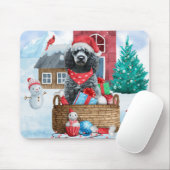 Poodle Dog in sneeuwkerstmis Muismat (Met muis)