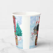 Poodle Dog in sneeuwkerstmis Papieren Bekers (Links)