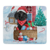 Poodle Dog in sneeuwkerstmis Snijplank (Voorkant)