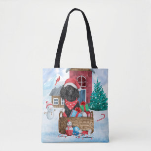 Poodle Dog in sneeuwkerstmis Tote Bag