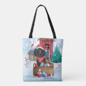 Poodle Dog in sneeuwkerstmis Tote Bag (Achterkant)