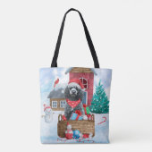 Poodle Dog in sneeuwkerstmis Tote Bag (Achterkant)