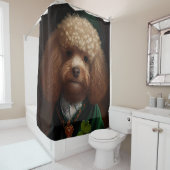 Poodle Dog in St. Patrick's Day Dress Douchegordijn (In situ)