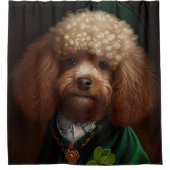 Poodle Dog in St. Patrick's Day Dress Douchegordijn (Voorkant)