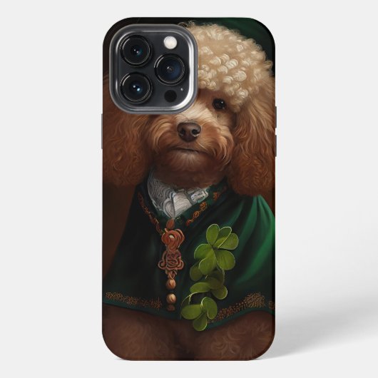 Poodle Dog in St. Patrick's Day Dress iPhone Hoesje (Achterkant)