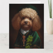 Poodle Dog in St. Patrick's Day Dress Kaart (Voorkant)