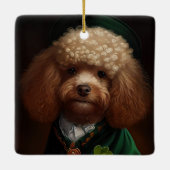 Poodle Dog in St. Patrick's Day Dress Keramisch Ornament (Achterkant)