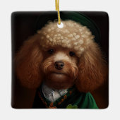 Poodle Dog in St. Patrick's Day Dress Keramisch Ornament (Voorkant)