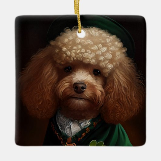 Poodle Dog in St. Patrick's Day Dress Keramisch Ornament (Voorkant)