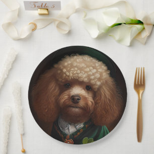 Poodle Dog in St. Patrick's Day Dress Papieren Bordje