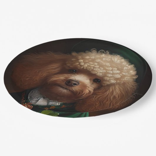 Poodle Dog in St. Patrick's Day Dress Papieren Bordje (Gekanteld)